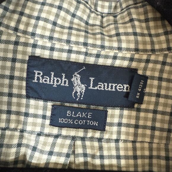 Ralph Lauren Blake Dress Shirt Men's XL Brown Blue Plaid Button Up Long Sleeve - Picture 5 of 11